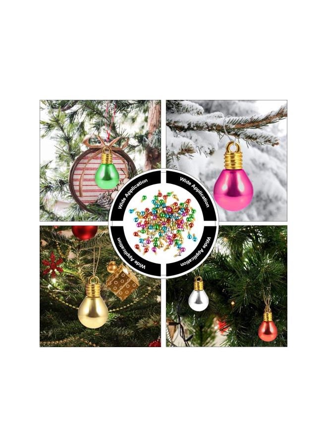 100Pcs Christmas Bulbs Beads Decorative Plastic Mini Bulbs Beads Christmas Tree Ornaments for DIY Crafts Christmas Tree Garland Decoration