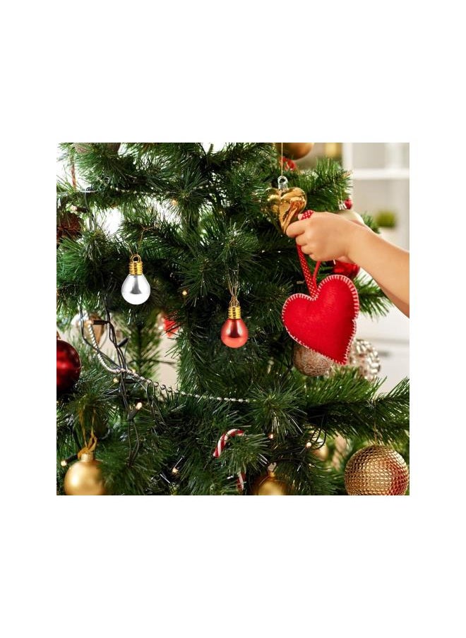 100Pcs Christmas Bulbs Beads Decorative Plastic Mini Bulbs Beads Christmas Tree Ornaments for DIY Crafts Christmas Tree Garland Decoration