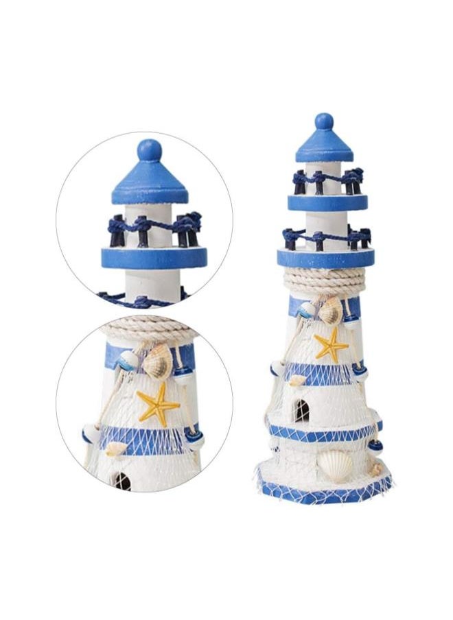 Wooden Lighthouse Decoration Lighthouse Ornament Nautical Figurine Home Decoration 30CM