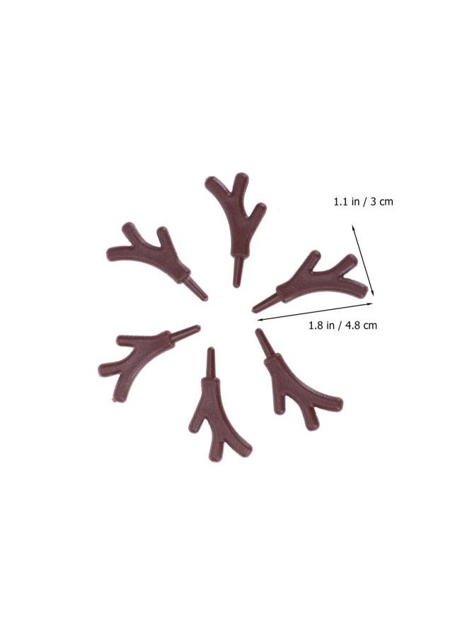 100PCS Christmas Plastic Antlers Branch Snowman Hand Craft Xmas Reindeer Horn Decoration