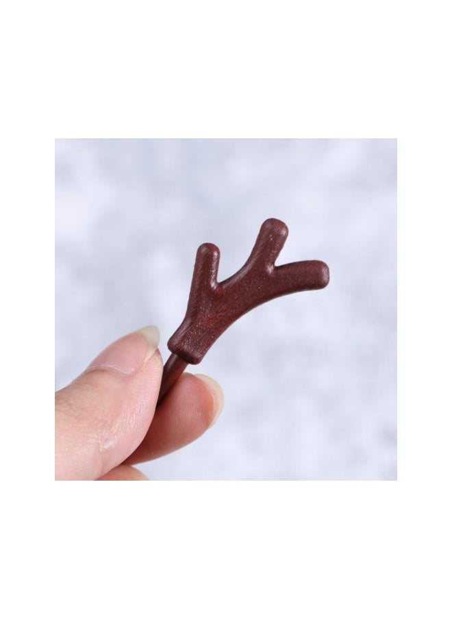 100PCS Christmas Plastic Antlers Branch Snowman Hand Craft Xmas Reindeer Horn Decoration