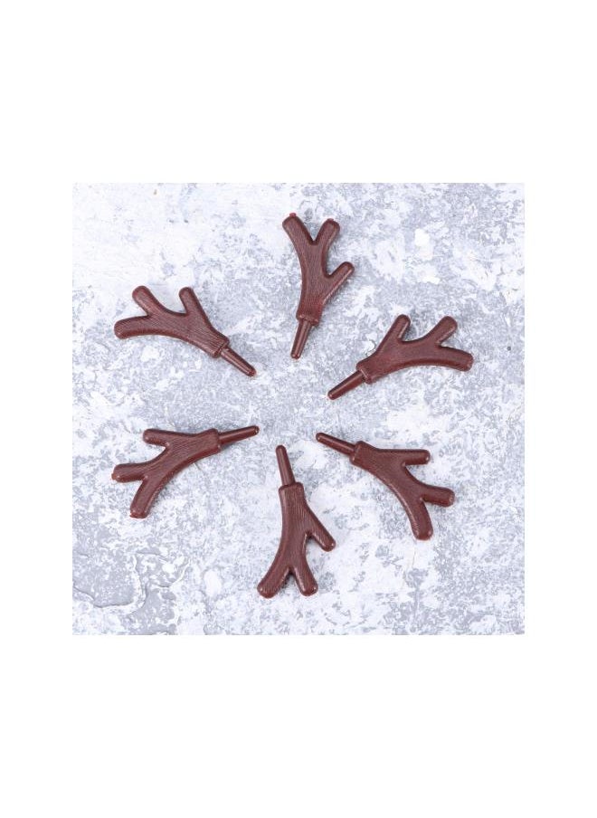 100PCS Christmas Plastic Antlers Branch Snowman Hand Craft Xmas Reindeer Horn Decoration