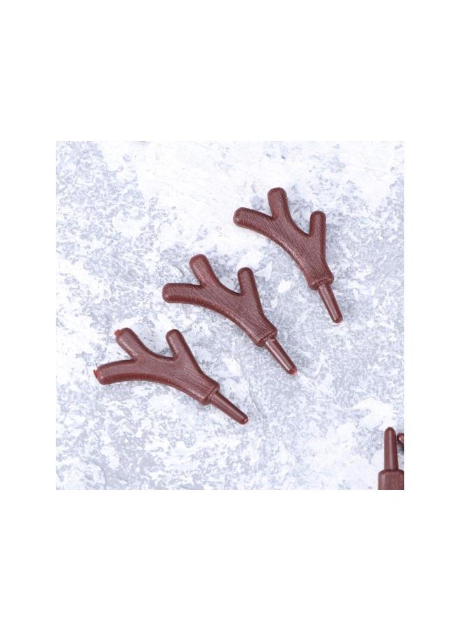 100PCS Christmas Plastic Antlers Branch Snowman Hand Craft Xmas Reindeer Horn Decoration