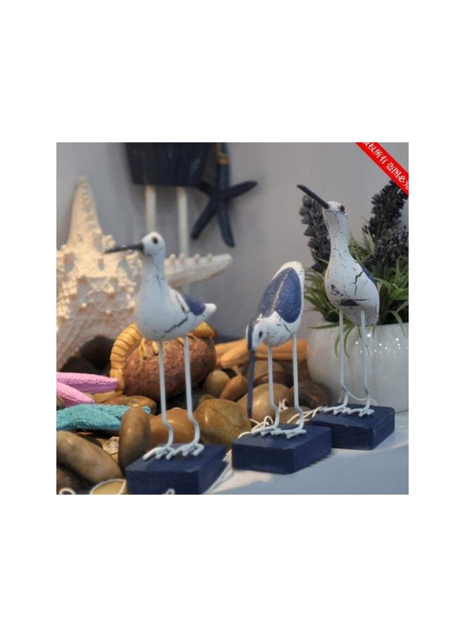 3pcs Wooden Seagull Figurine Nautical Decorations Ornaments Mediterranean Style Coastal Beach Room Garden Decoration for Bedroom Living Room