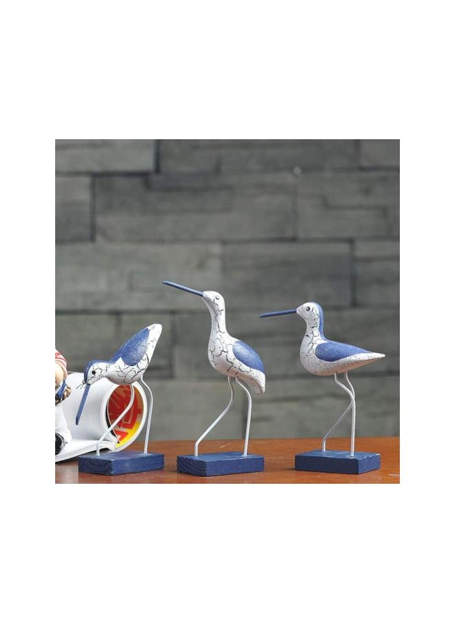 3pcs Wooden Seagull Figurine Nautical Decorations Ornaments Mediterranean Style Coastal Beach Room Garden Decoration for Bedroom Living Room