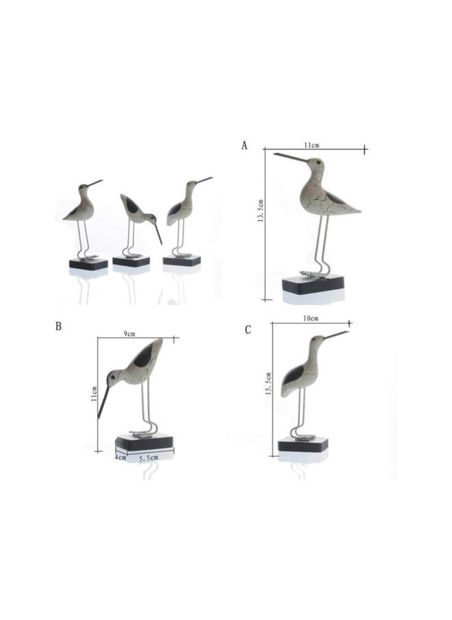 3pcs Wooden Seagull Figurine Nautical Decorations Ornaments Mediterranean Style Coastal Beach Room Garden Decoration for Bedroom Living Room