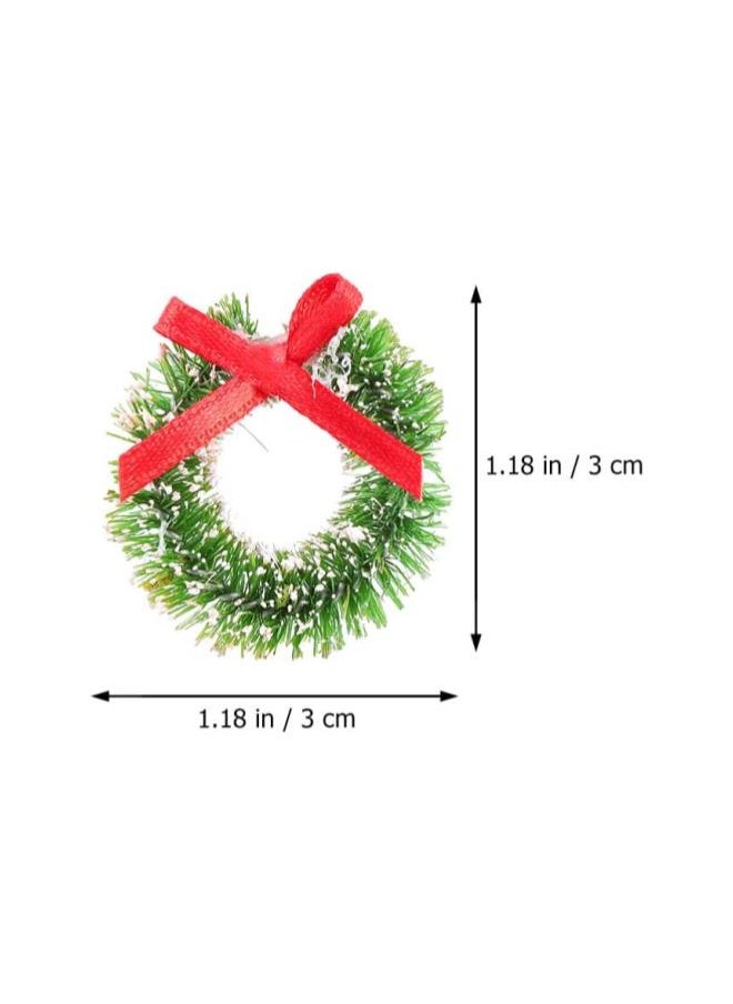 30Pcs Mini Christmas Wreaths Artificial Christmas Wreath Christmas Tree Ornament Dollhouse Accessories for Xmas Holiday Supplies