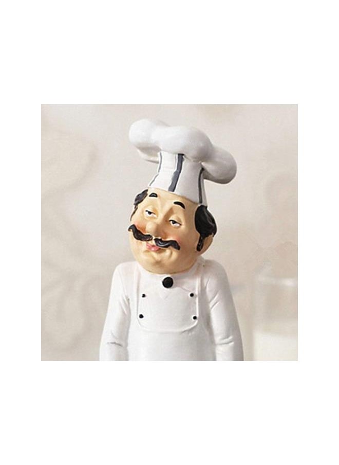 Chef Figurines Chef Statue for Kitchen Counter Top Restaurant Cafe Resin Desktop Decorative Ornaments Christmas Centerpiece Bakery Crafts Bowls and Dishes White