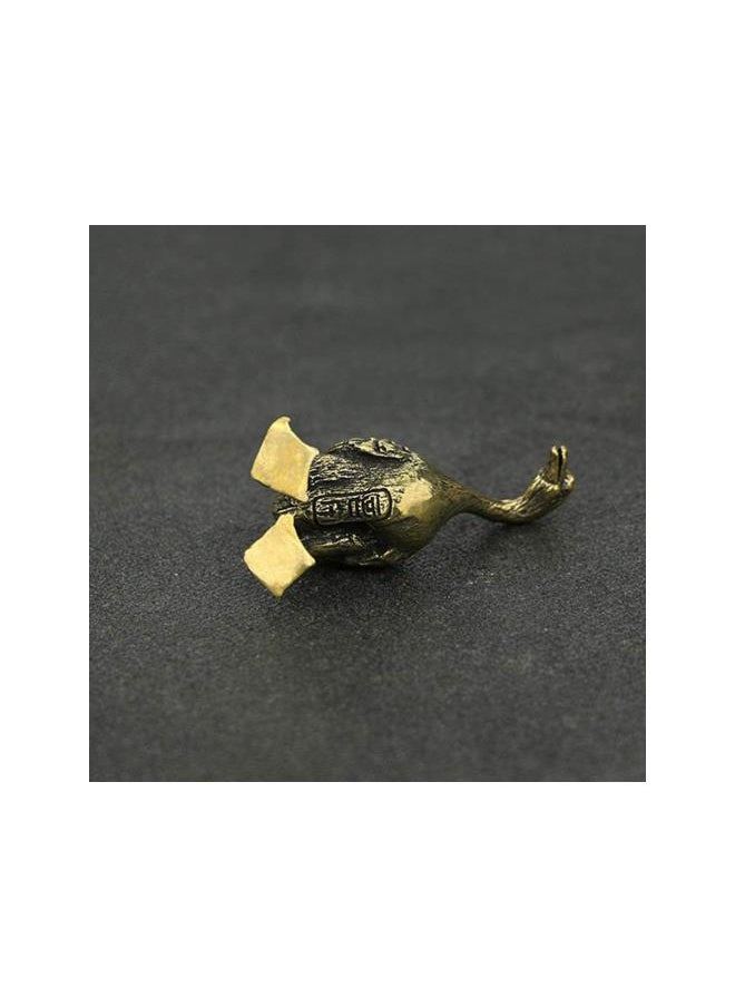 1 Pair Miniature Goose Figurine Retro Copper Goose Tea Pet Statue Collectible Chinese Kung Fu Tea Animal Model Ornament for Tea Tray Display Desktop Decor