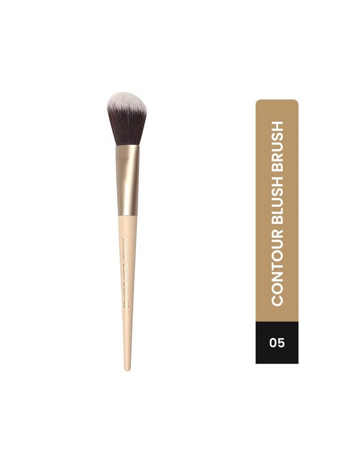 Contour Brush 05, Cream & Powder Blushes, Bronzers, And Highlighter, Precision Face & Cheeks Makeup Brush | Fluffy Angled Vegan Bristles