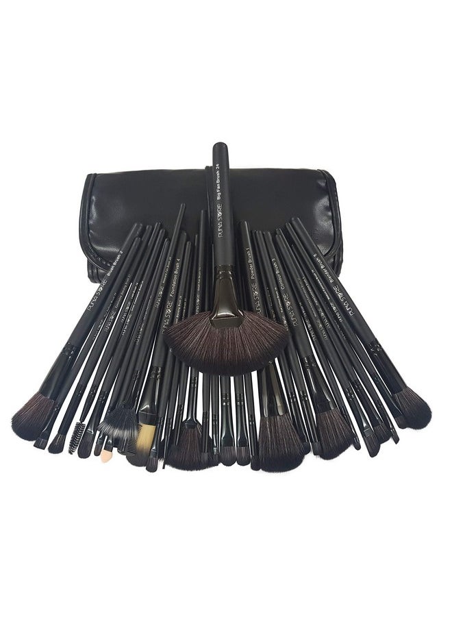 30 Piece Makeup Brush Set (Black) Premium Synthetic Makeup Brushes Cruelty Free Vegan Brushes, Kabuki Foundation