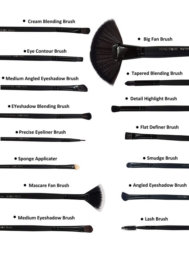 30 Piece Makeup Brush Set (Black) Premium Synthetic Makeup Brushes Cruelty Free Vegan Brushes, Kabuki Foundation