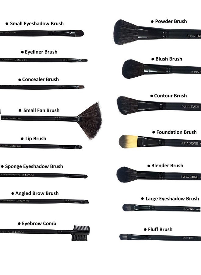 30 Piece Makeup Brush Set (Black) Premium Synthetic Makeup Brushes Cruelty Free Vegan Brushes, Kabuki Foundation