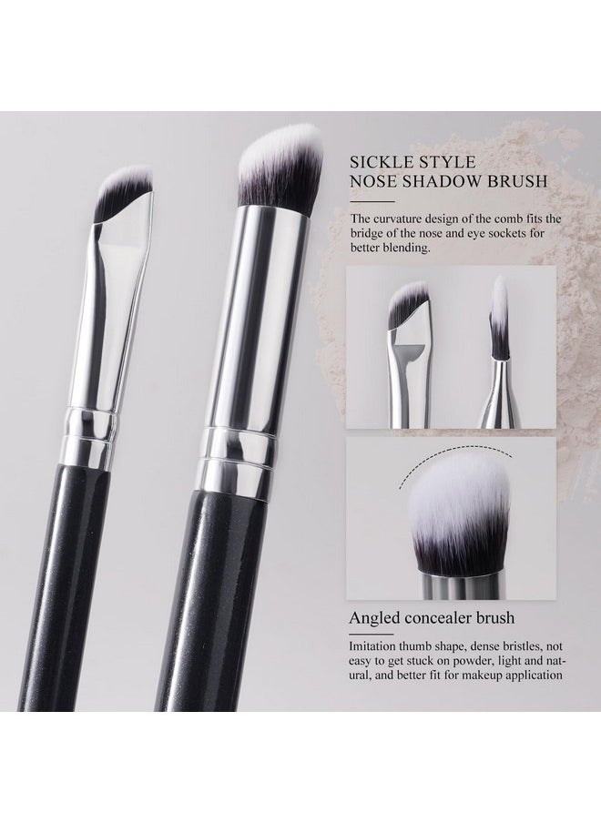 15Pcs Original Makeup Brushes Set Natural-Synthetic Kabuki Foundation Face Powder Highlighter Contour Concealers Eye Shadows Eyebrow Eyeliner Make Up Brush Kit(Classic Black)