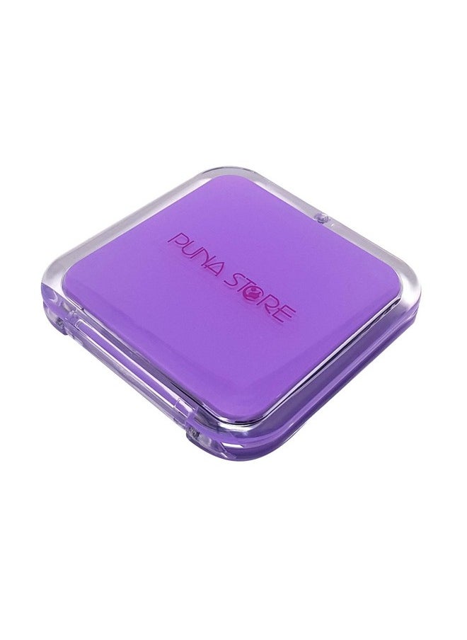 2X Magnifying Two Side Pocket Cosmetic Mirror, Rectangular (Lavender, Abs)