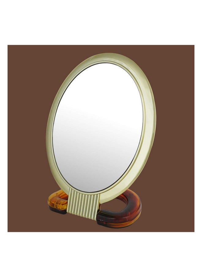 Professional Series Oval Shape Extra Large Size Double Sided Magnifying Makeup Mirror With Handle Stand For Men & Women, 31 X 15.5 X 2 Cm