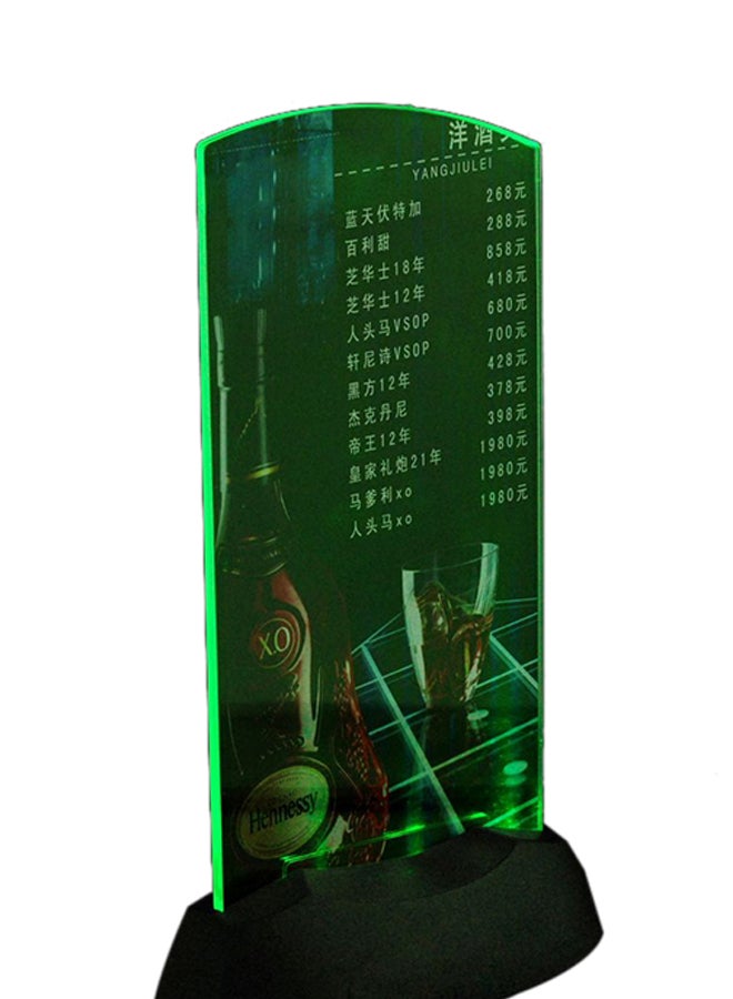 Dual-Side Acrylic LED Light Table Menu Restaurant Card Display Holder Stand Multicolour