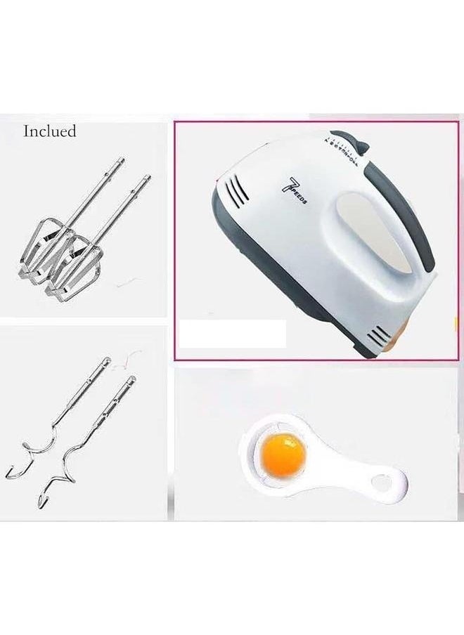 7 Gear Electric Egg Beater Automatic Hand Mixer Blender Plastics Rotating Push Whisk Cream Mixer Stirrer (220V) MH1068 White