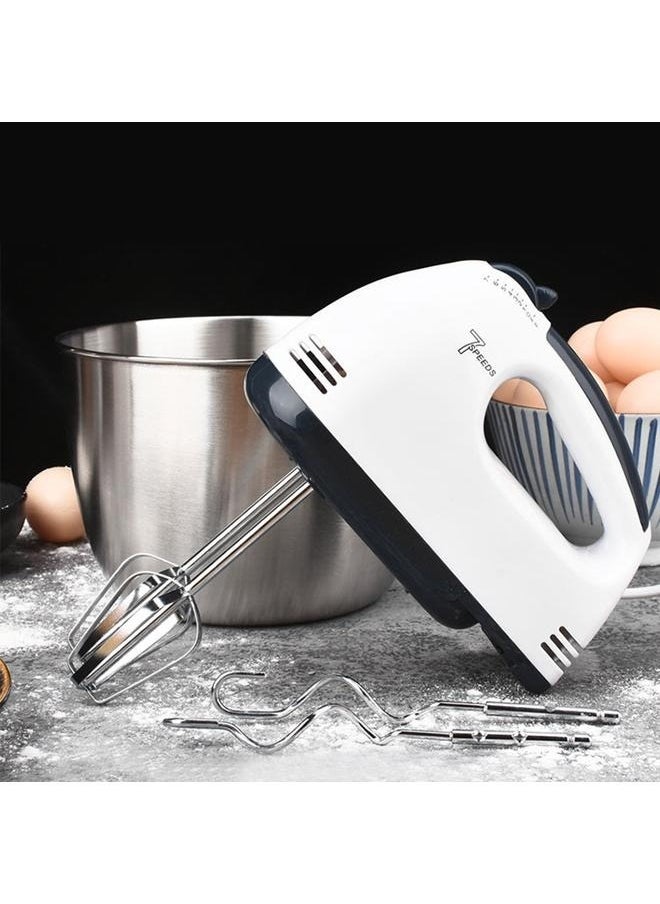 7 Gear Electric Egg Beater Automatic Hand Mixer Blender Plastics Rotating Push Whisk Cream Mixer Stirrer (220V) MH1068 White