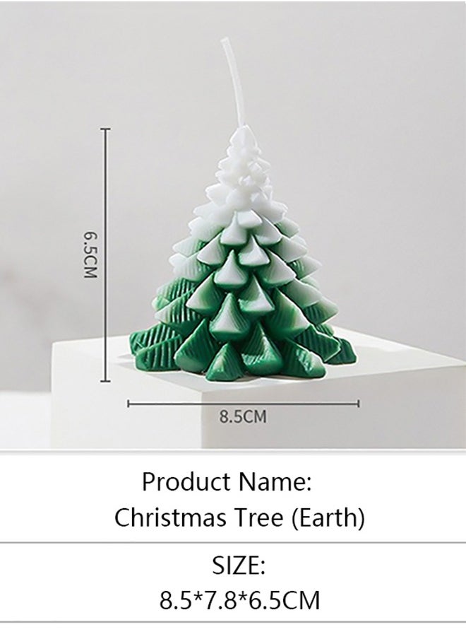 4 different sizes of Christmas tree shaped candles, Christmas tree scented candles, tree shaped candles, household candles, gifts, Christmas parties, holidays, New Year decorations