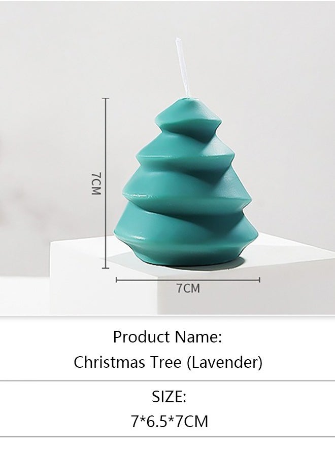 4 different sizes of Christmas tree shaped candles, Christmas tree scented candles, tree shaped candles, household candles, gifts, Christmas parties, holidays, New Year decorations