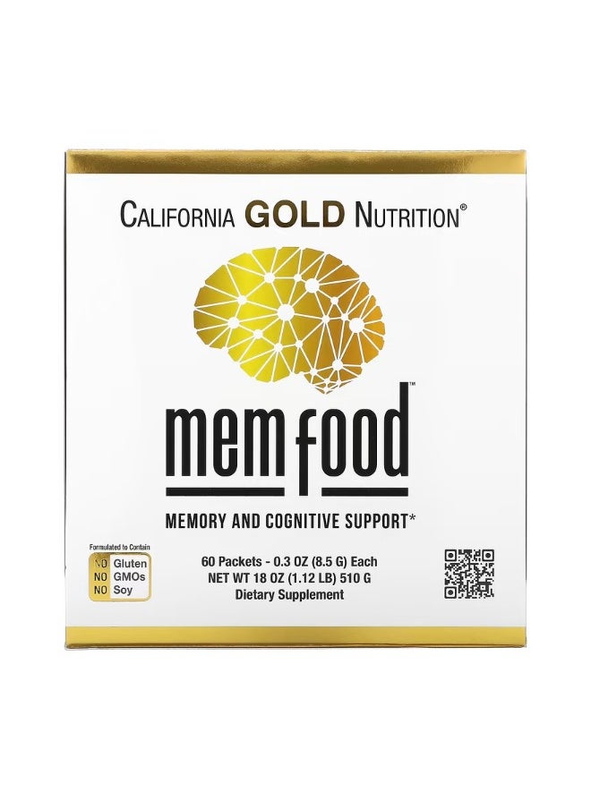 MEM Food Memory  Cognitive Support 60 Packets 0.3 oz 8.5 g Each