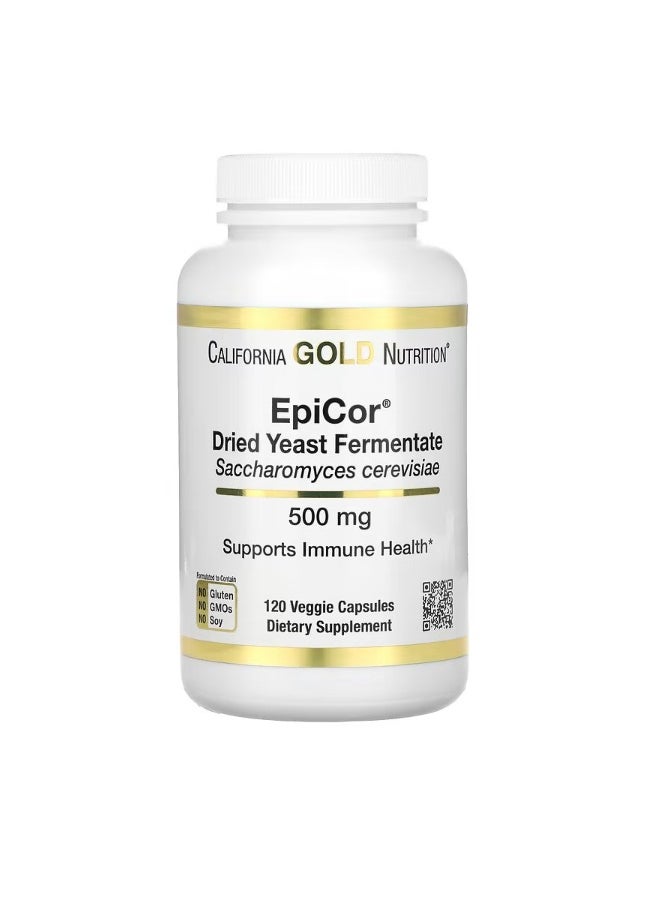 EpiCor Dried Yeast Fermentate 500 mg 120 Veggie Capsules