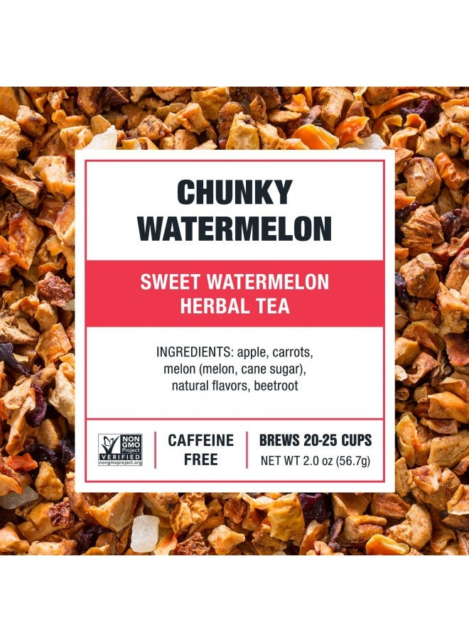 Tiesta Tea - Chunky Watermelon, Sweet Watermelon Herbal Tea, Loose Leaf, Up To 25 Cups, Make Hot Or Iced, Non-Caffeinated, 2 Ounce Resealable Pouch