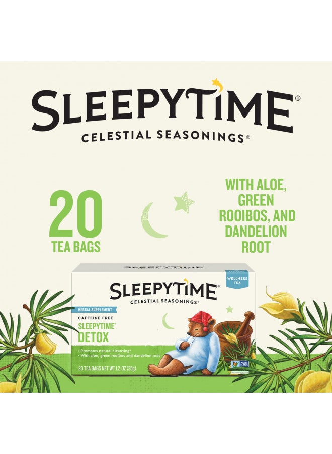 Celestial Seasonings Wellness Tea, Sleepytime Detox, Caffeine Free Sleep Tea, 20 Tea Bags (Pack of 6)