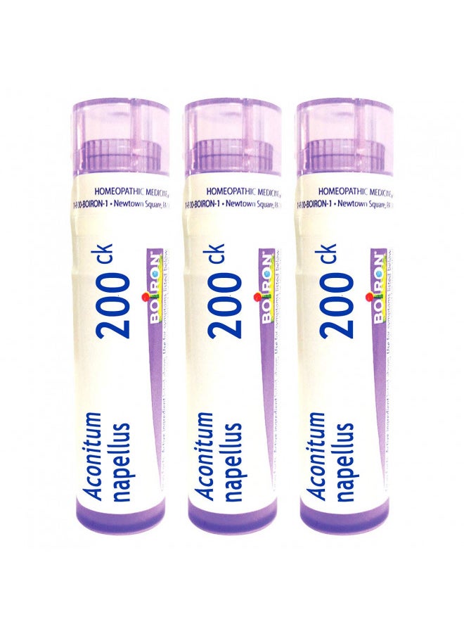 Boiron Aconitum Napellus 200ck Homeopathic Medicine for High Fever - Pack of 3 (240 Pellets)