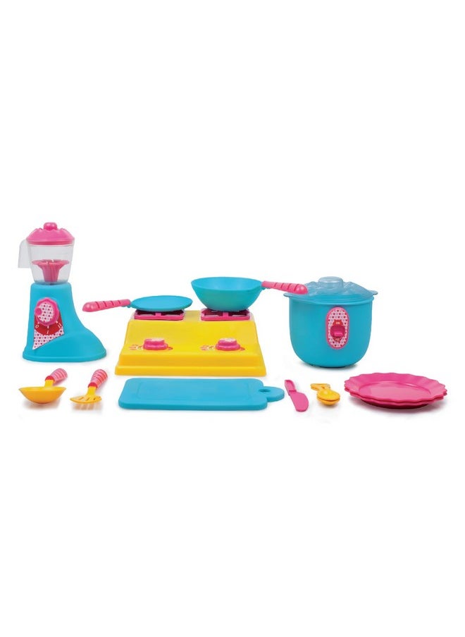 - Kitchen Set Deluxe, 19 Piece Colourful Pretend And Play Cooking Set, Language And Social Skills,Role Play, 3 Years & Above, Preschool Toys