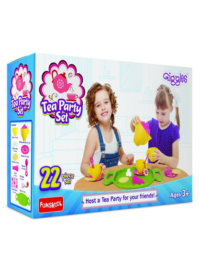 L Giggles - Tea Party Set, 22 Piece Colourful Pretend And Play Tea Set, Language And Social Skills,Role Play, Preschool Toys, 3 Years & Above