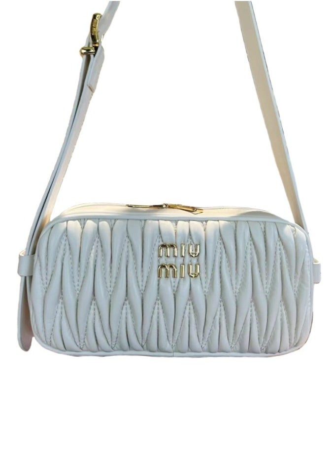 MIU Logo-Lettering Zip-Up Shoulder Bag