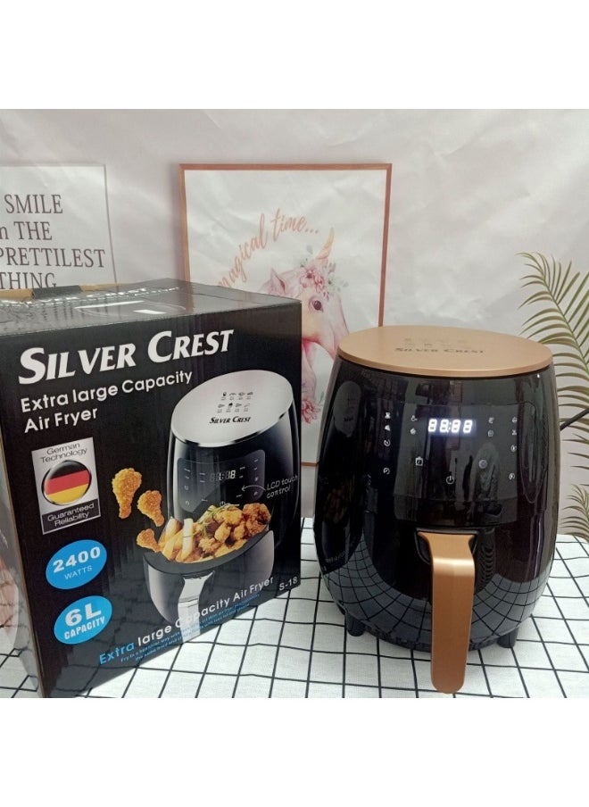 4.5L 1400W Touch Screen Version Air Fryer For Party And Home Black