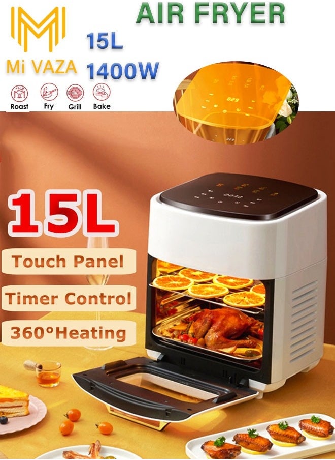 Household Electric Oven Baking Machine Multi-function 15L Large Capacity Perspective Air Fryer