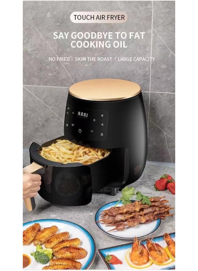 4.5L 1400W Touch Screen Version Air Fryer For Party And Home Black