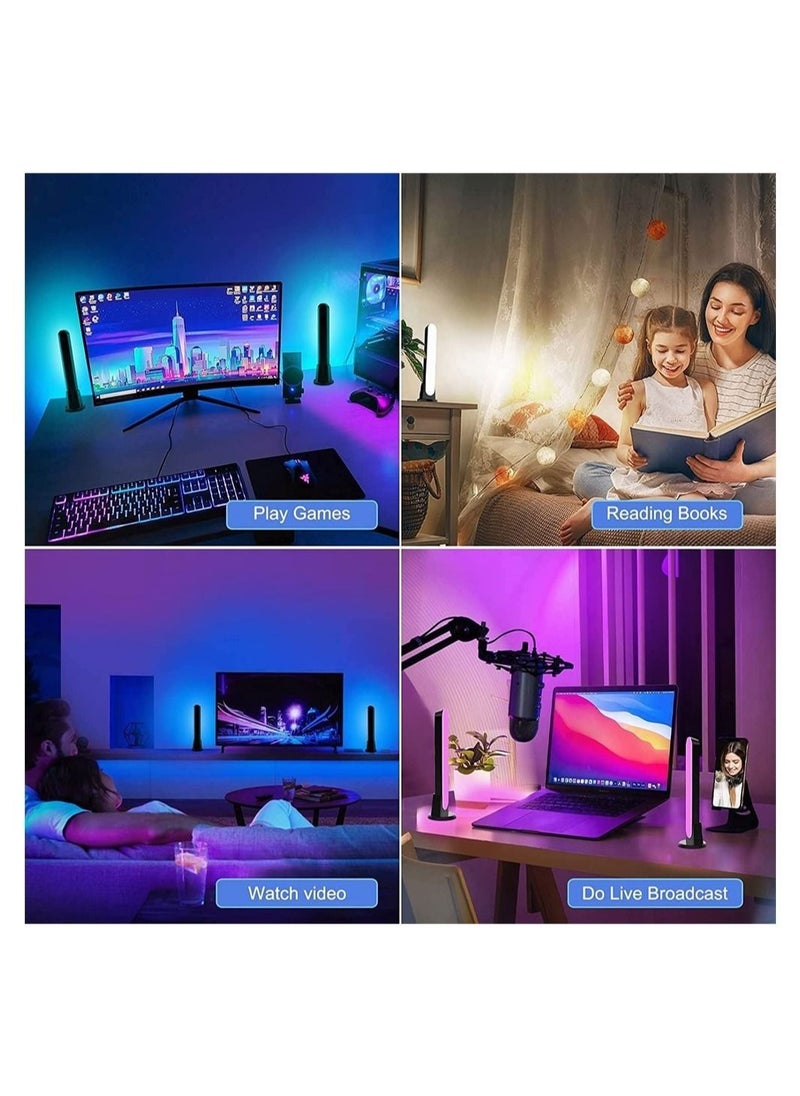 Smart LED Light Bars, RGB Gaming Lights with Alexa and Google Assistant, Sync with Music,Video,Game , APP Remote Voice Control, RGBIC Gaming Lights With Scene Modes and Music Modes, 2 Sticks