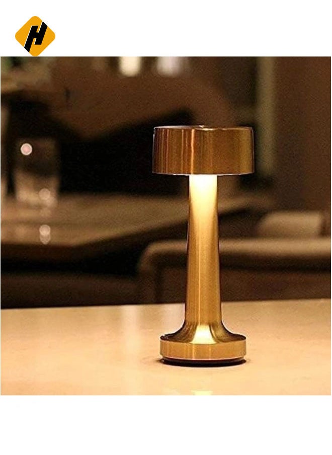 Table Lamp,Modern Rechargeable Cordless Touch Sensor LED Desk lamp 3 Ways Dimming,with USB Cord for Bar Restaurant Bedroom Bedside Nightstand Lighting (GOLD)