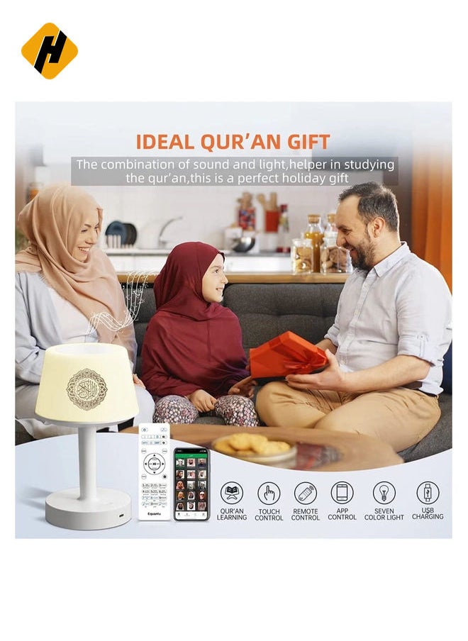 Table Lamp Quran Speaker,Muslim Bluetooth Speaker,Digital Bluetooth Speaker with Bluetooth Remote&Mobile App Night Light Desk Lamp for Kids