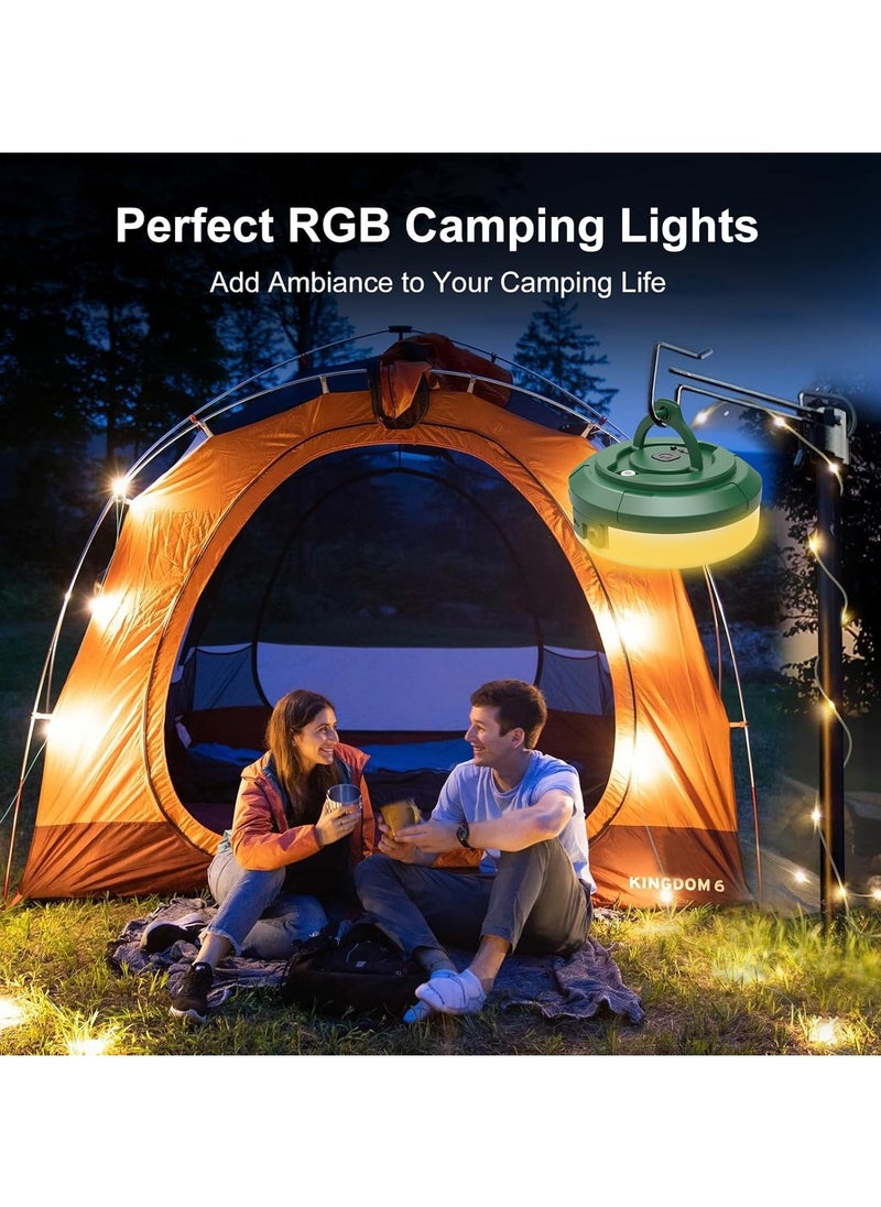 String Lights, 4 in 1 Outdoor Camping Lantern with Multi Lighting Modes (32.8Ft), Quick 30s Recovery, Waterproof, Type-C Fast Charging, Portable Camping Lights for Camping, Yard, Hiking