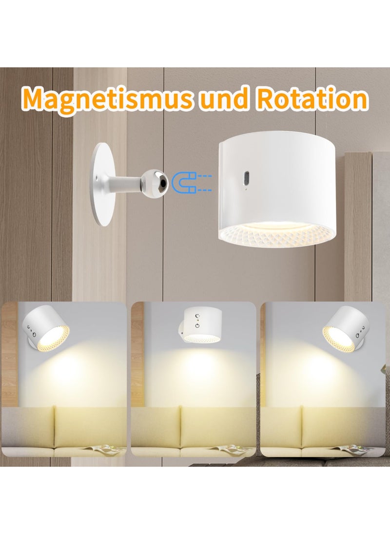 Wall Lights Wall Lamp with Remote, 5V Battery Operated Wall Sconce 2000mAh Rechargeable Battery, 3 Color & Dimmable, Led Wall Light with a Magnetic Link Base