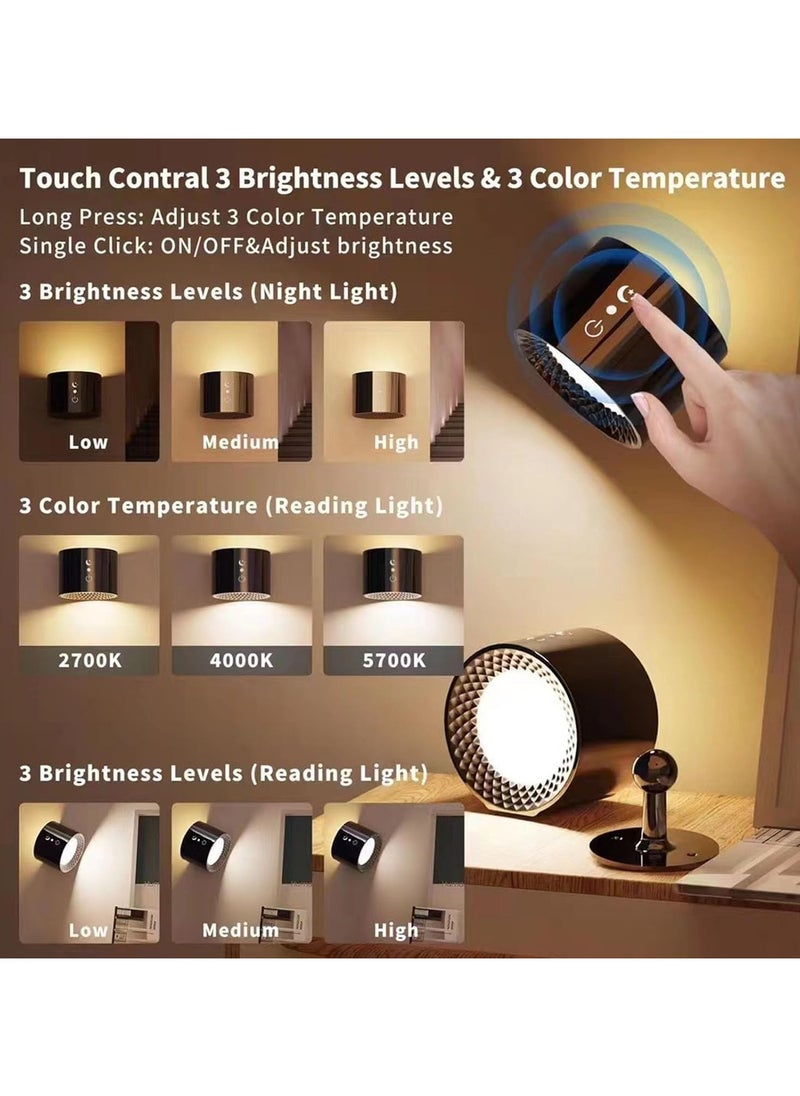 Wall Lights Wall Lamp with Remote, 5V Battery Operated Wall Sconce 2000mAh Rechargeable Battery, 3 Color & Dimmable, Led Wall Light with a Magnetic Link Base