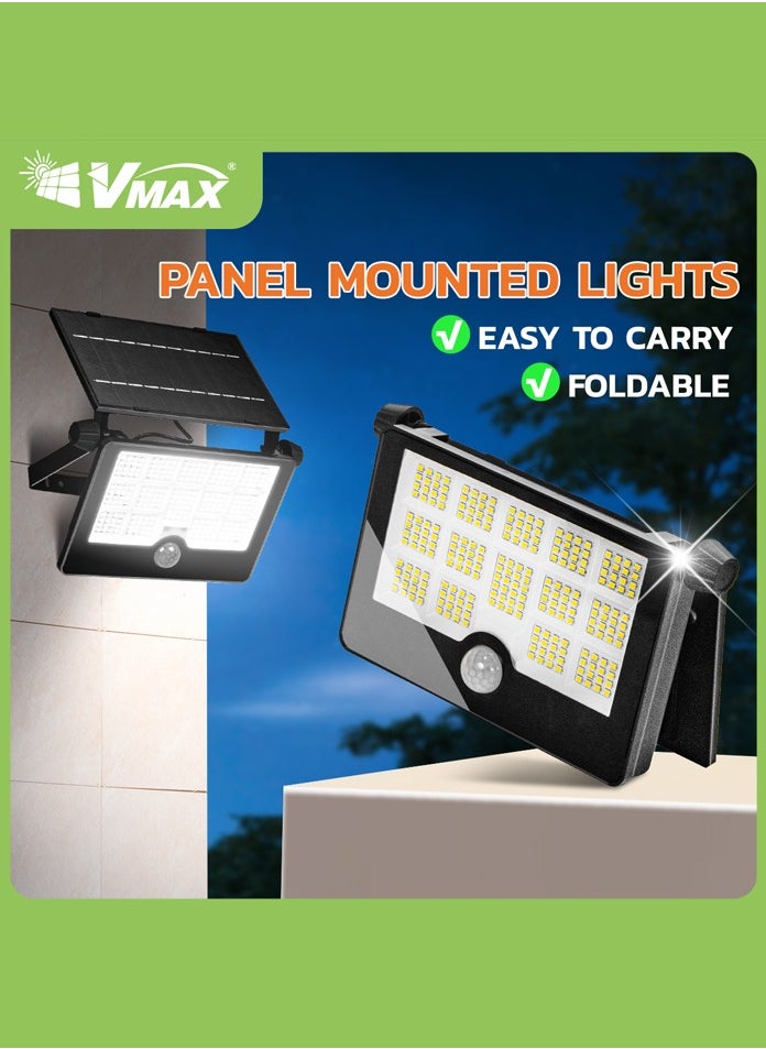 LED Solar Wall Light - 6500K Cool White - Portable Solar Wall Light - Foldable, With Motion Sensor & USB Charging - Easy To Carry - On/Off Switch - Camping/Travel/Villas/Courtyard/Outdoor