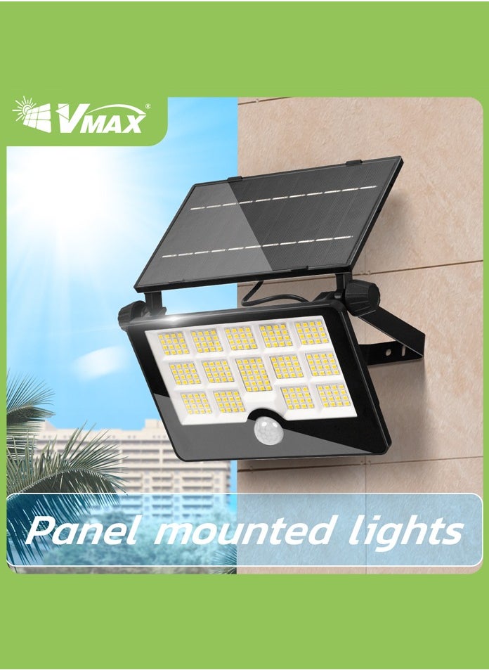 LED Solar Wall Light - 6500K Cool White - Portable Solar Wall Light - Foldable, With Motion Sensor & USB Charging - Easy To Carry - On/Off Switch - Camping/Travel/Villas/Courtyard/Outdoor