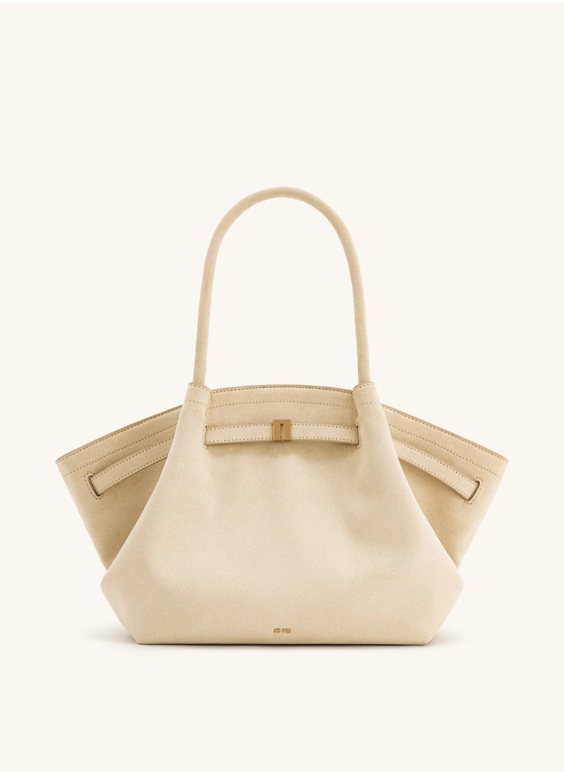 PEI Hana Medium Faux Suede Tote White