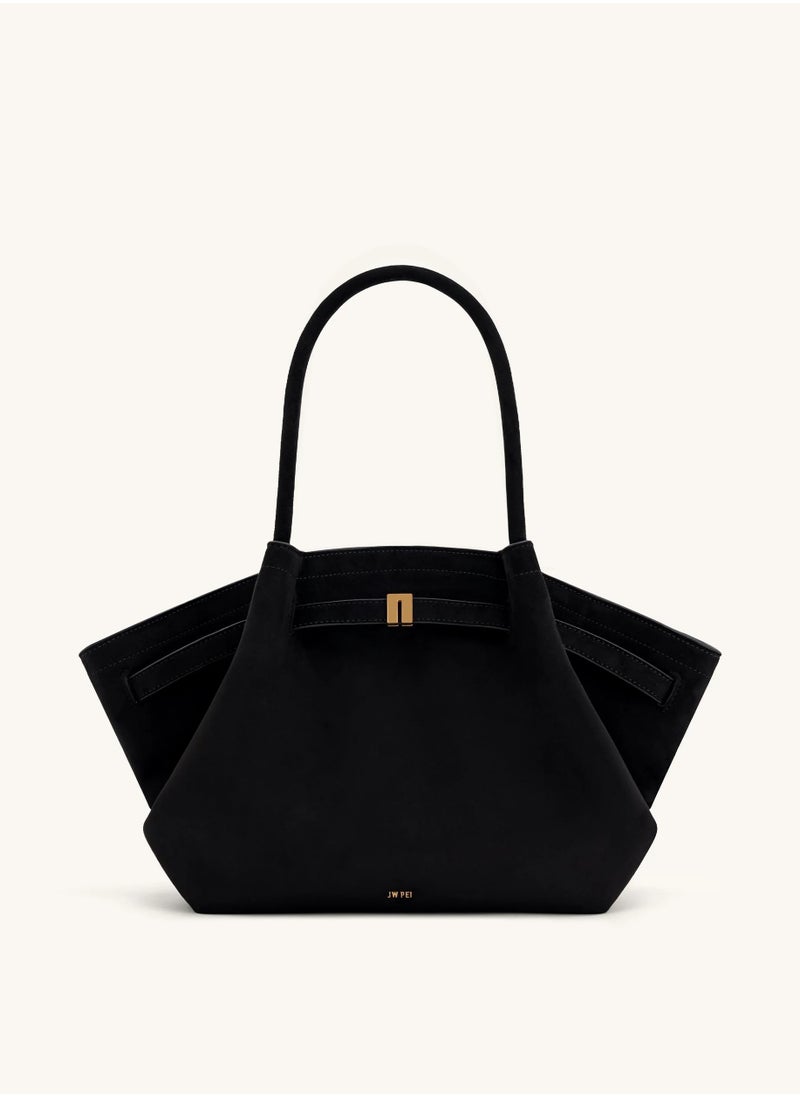 PEI Hana Medium Faux Suede Tote Black