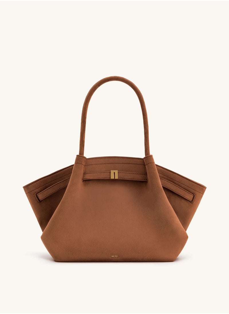 PEI Hana Medium Faux Suede Tote Brown