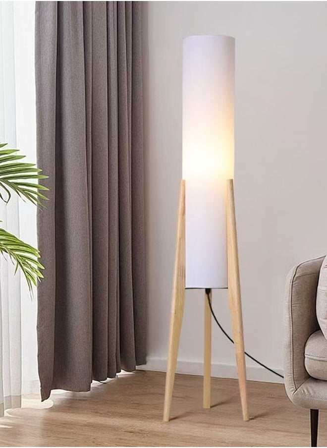 Personalized Artistic Design Nordic Retro Style Atmosphere Floor Lamp Standing Floor Light with Wood Legs Tri Color Brightness Control Lampshade Floor Lamp Decorative Corner Standing Light for Living Room Bedroom Hotel Shops Office 26x126.8 Centimeter