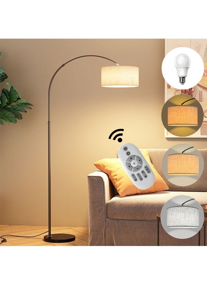 Floor Lamp With Led Bulb Metal 12W Warm Light 185x38cm