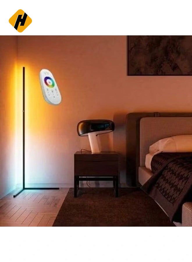 Remote Control RGB LED Corner Floor Lamp Yellow/Blue